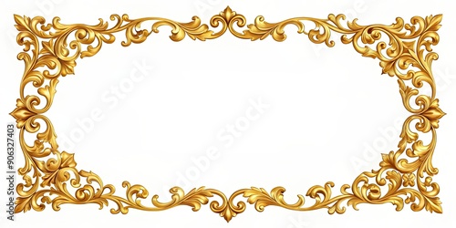 Golden corner frame with intricate design perfect for elegant interior d?cor , luxury, ornate, antique