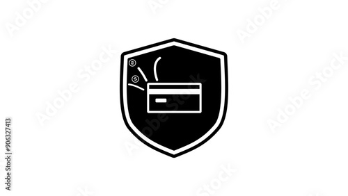 Safety payment, black isolated silhouette