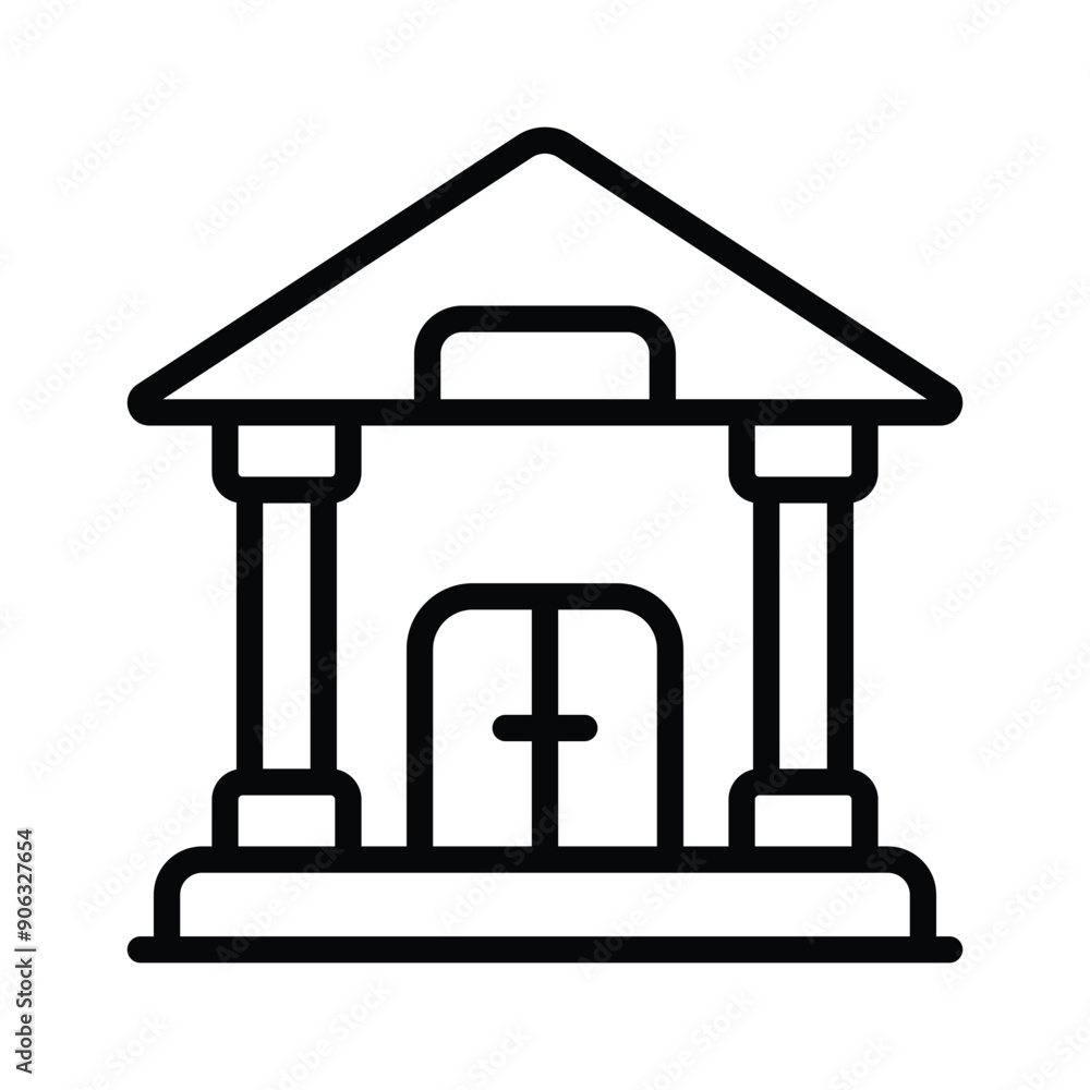 Bank Building Icon shows your trusted place for all financial services and transactions Bank Building Icon shows your trusted place for all financial services and transactions
