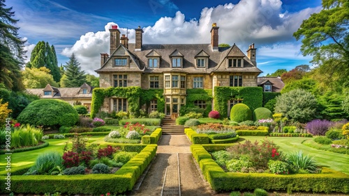 Wallpaper Mural Old mansion surrounded by a lush garden, historical, vintage, estate, architecture, exterior, wealthy, luxurious Torontodigital.ca