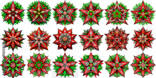 star icon set. decor Christmas in winter season