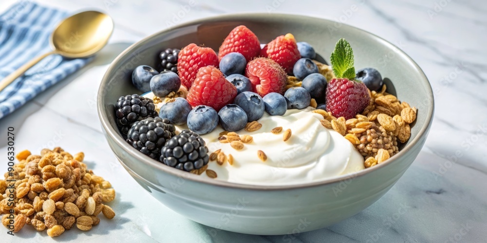 muesli with yogurt and berries muesli with yogurt and berries