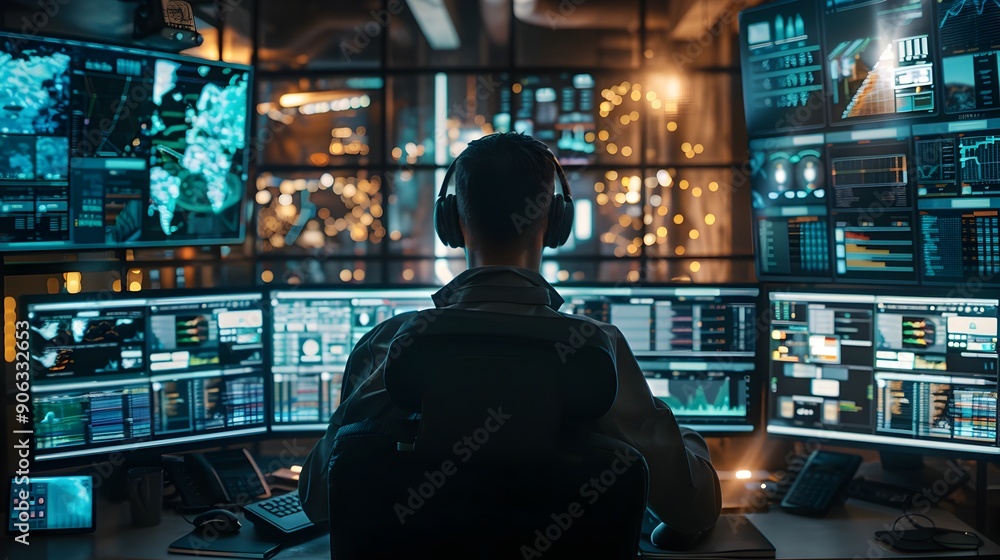 Cybersecurity Center with Data Monitoring and Holographic Interfaces Cybersecurity Center with Data Monitoring and Holographic Interfaces