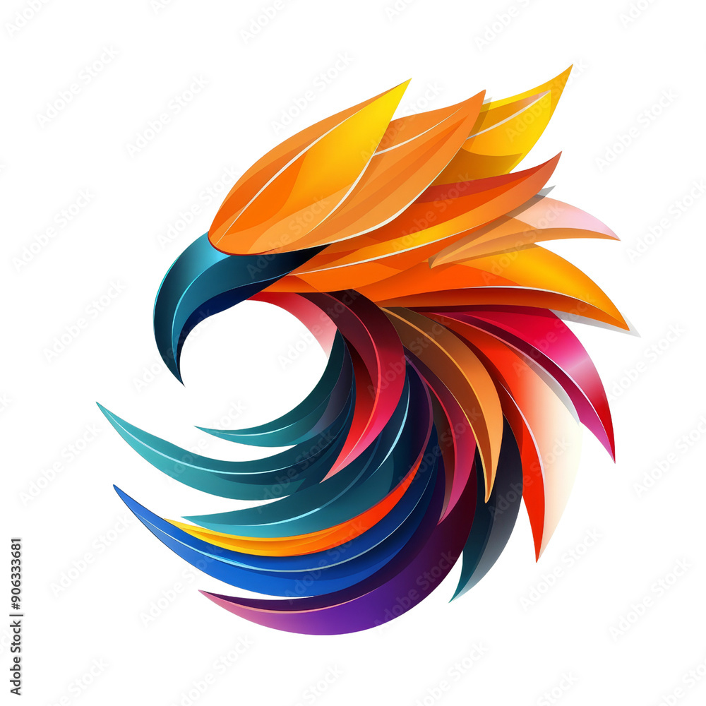 Vibrant Abstract Phoenix Logo Symbolizing Rebirth And Strength Vibrant Abstract Phoenix Logo Symbolizing Rebirth And Strength