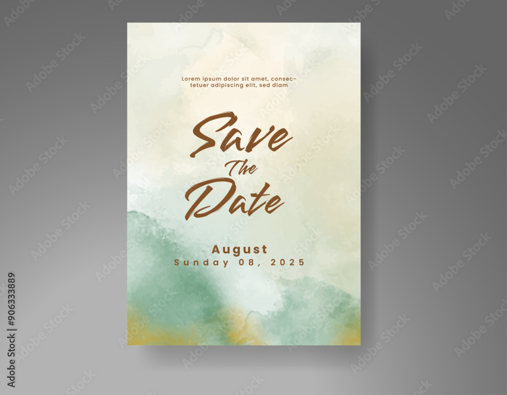 Wedding invitation with Abstract splashed watercolor background Wedding invitation with Abstract splashed watercolor background