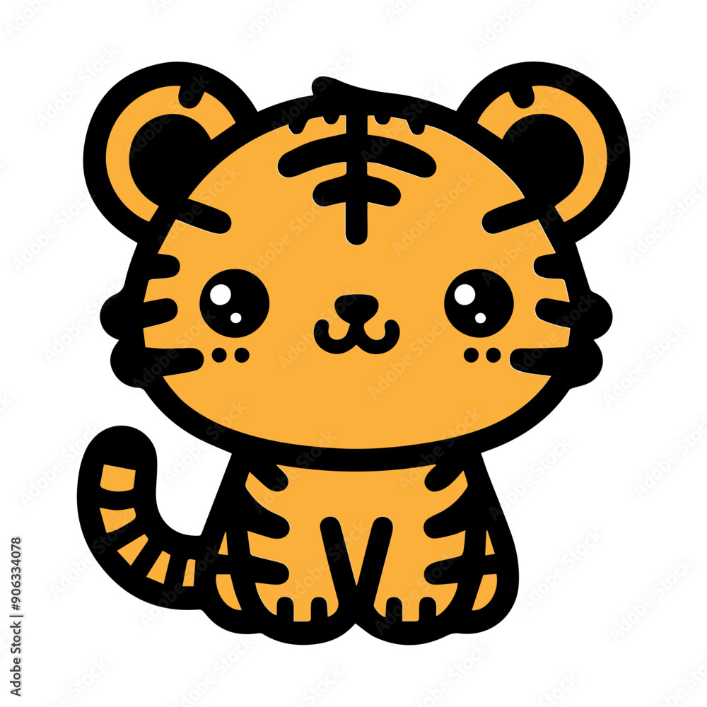 Cute Tiger Cartoon Vector Icon Illustration Cute Tiger Cartoon Vector Icon Illustration