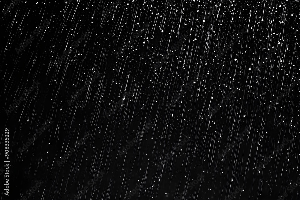 Falling raindrops footage animation in slow motion on black background ...