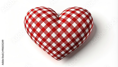 Wallpaper Mural Checkered Valentines heart isolated on white background, Valentines, heart, checkered, pattern, love, romance, symbol Torontodigital.ca