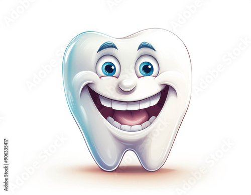 Wallpaper Mural glücklicher Zahn mit lachendem Gesicht, isoliert auf weißen Hintergrund, Freisteller  Torontodigital.ca