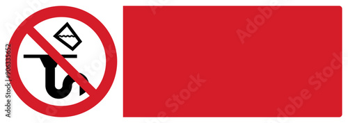 ISO prohibition safety signs_do not pour liquids down your custom message here landscape size 1/2 a4/a3/a2/a1
