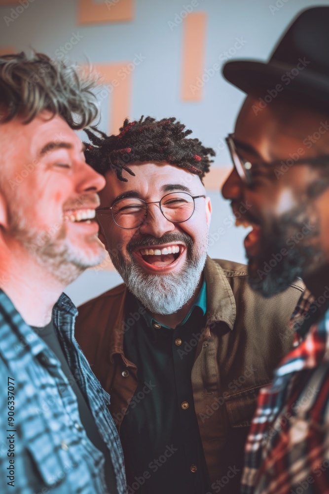 Obraz premium Three Men Standing Together