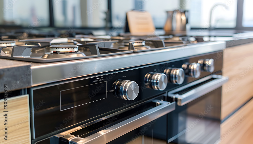 Modern Electric Stove with Four Burners and Oven Modern Electric Stove with Four Burners and Oven