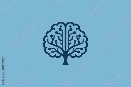 Tech tree brain logo ready to sale photo