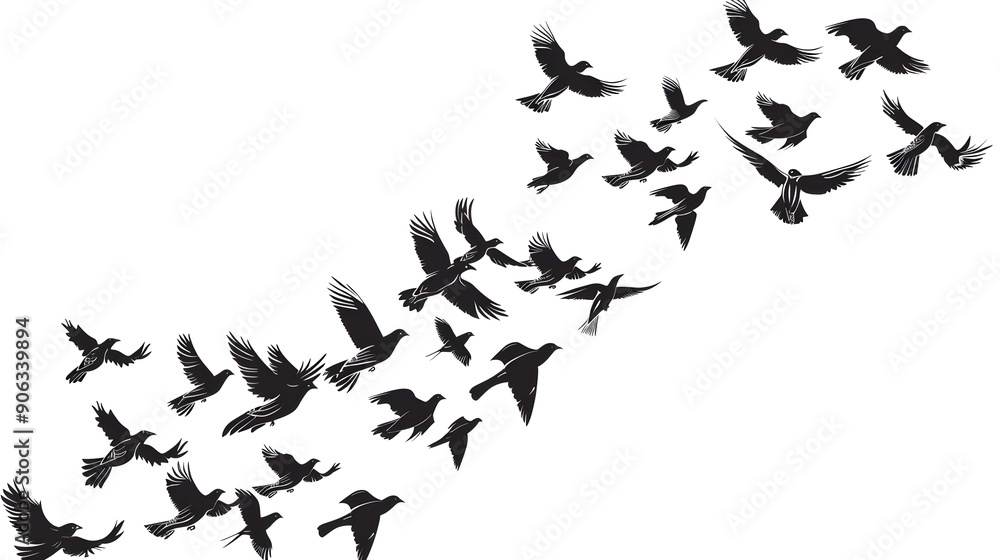 A Flock of Flying Birds. Vector A Flock of Flying Birds. Vector