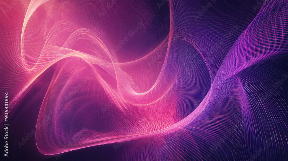 Artistic abstract background showcasing a spiral sound wave rhythm line in soft pinks and purples, forming a graceful and dynamic pattern. Artistic abstract background showcasing a spiral sound wave rhythm line in soft pinks and purples, forming a graceful and dynamic pattern.
