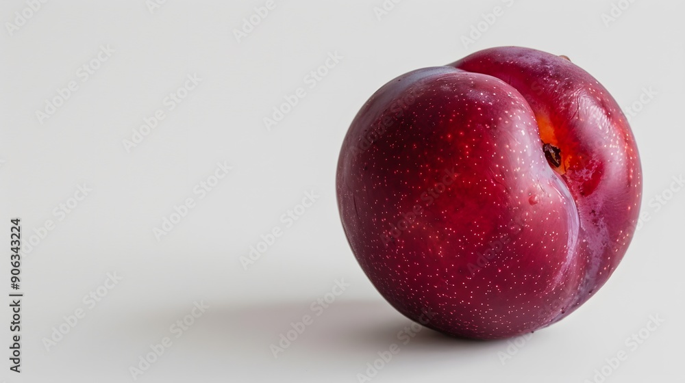 Whole Red Plum Isolated on White Background Whole Red Plum Isolated on White Background
