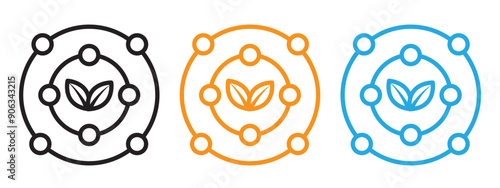 Antioxidant icon Flat vector set outline