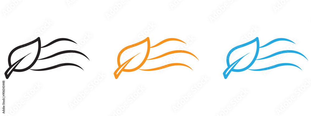 Fototapeta premium Clean Air Icon Flat vector set outline