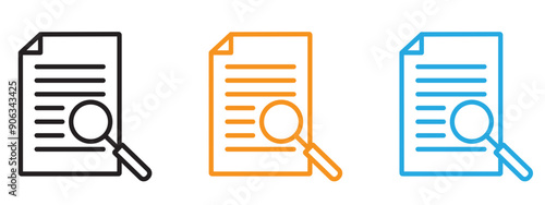 Case studies icon Flat vector set outline