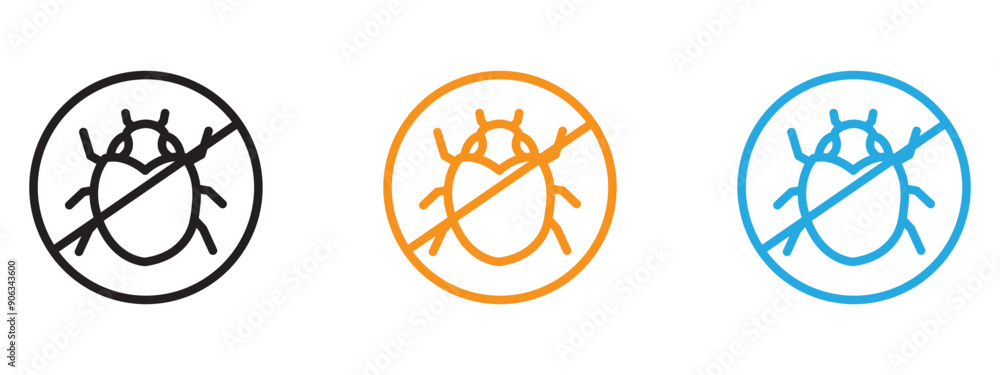 Debug icon Flat vector set outline Debug icon Flat vector set outline