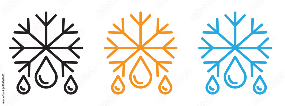 Defrost icon Flat vector set outline