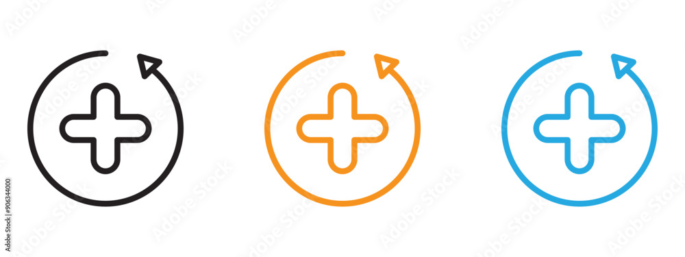 Health recovery icon Flat vector set outline Health recovery icon Flat vector set outline