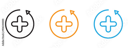 Health recovery icon Flat vector set outline