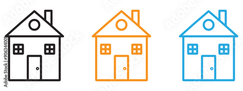 House icon Flat vector set outline