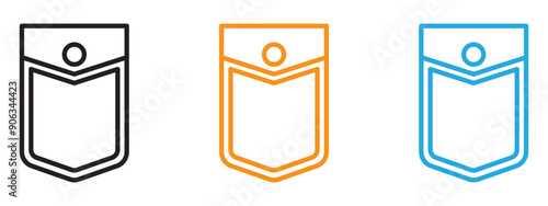Pocket icon Flat vector set outline
