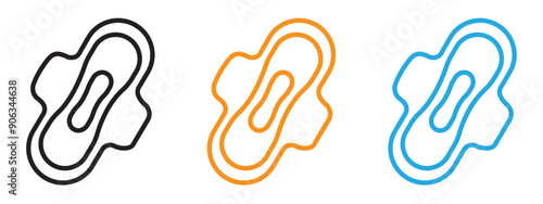 Sanitary pad icon Flat vector set outline
