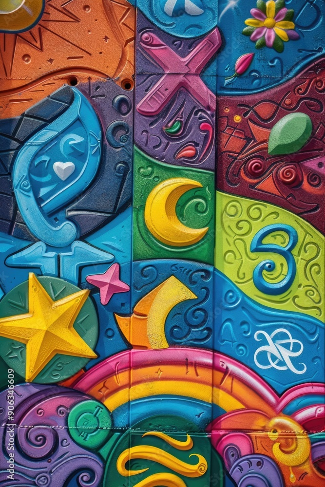 Obraz premium Colorful Mural Close Up