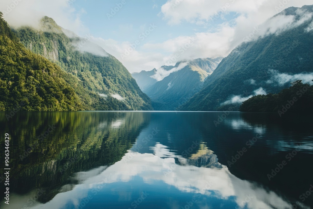 Mountainous Landscape Reflected in a Still Lake Mountainous Landscape Reflected in a Still Lake