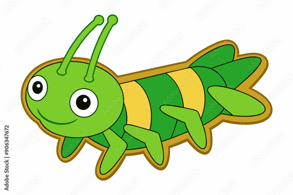 Cute Grasshopper Cookie Cutter Cartoon Vector Design Cute Grasshopper Cookie Cutter Cartoon Vector Design