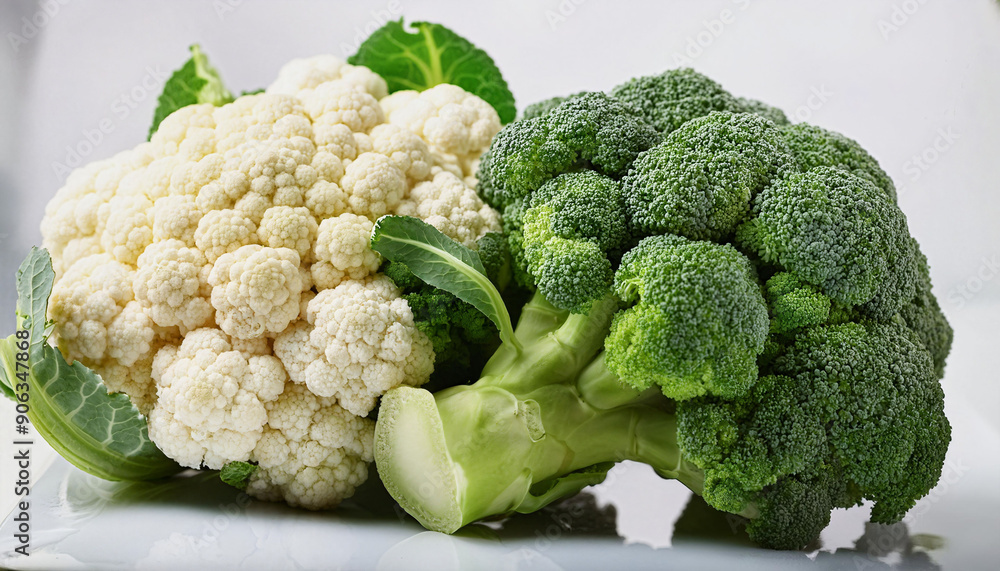 Three broccoli florets on a plate Three broccoli florets on a plate