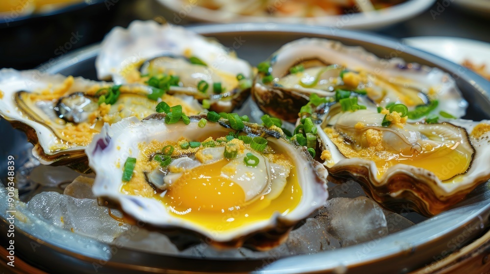 Asian cuisine Oysters cooked in egg batter Asian cuisine Oysters cooked in egg batter