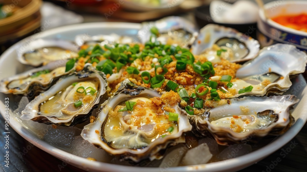 Asian cuisine Oysters cooked in egg batter Asian cuisine Oysters cooked in egg batter