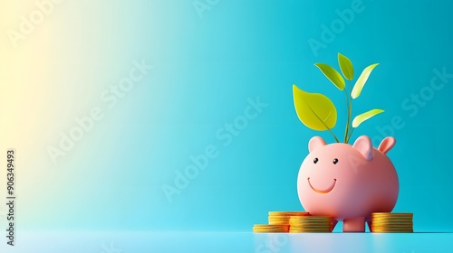 Wallpaper Mural Financial Growth Ahead: Long-Term Dividend Stock Investment Opportunity with Text Space, Flat Design Illustration Torontodigital.ca