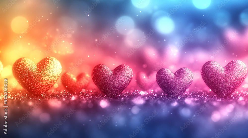 Abstract background with heart patterns and textures, close-up view