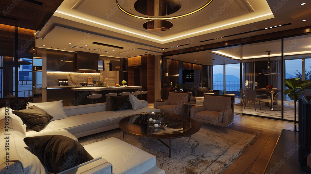 A beautifully designed interior space showcasing modern and stylish decor A beautifully designed interior space showcasing modern and stylish decor