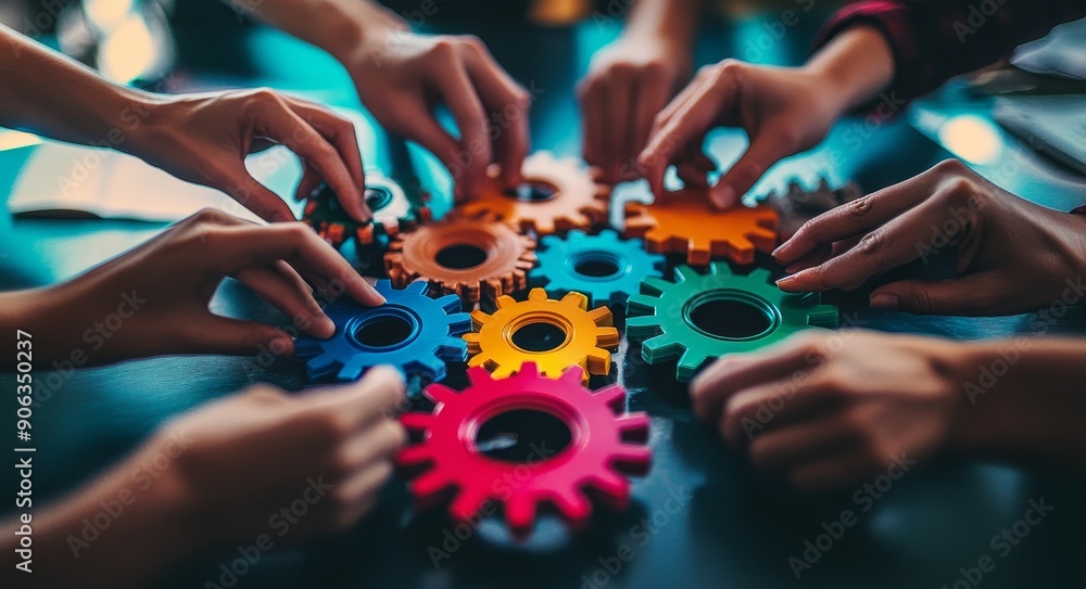 Business team working in synergy in an innovation workshop. Meeting, teamwork, and creativity at work among women and men employees. Business team working in synergy in an innovation workshop. Meeting, teamwork, and creativity at work among women and men employees.
