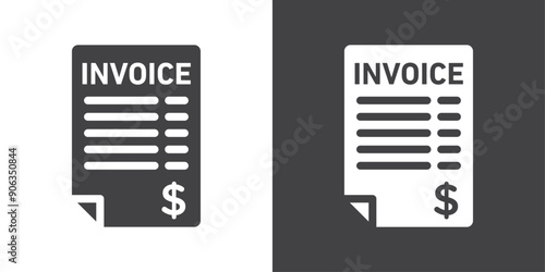 Invoice icon Thin line illustration set