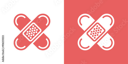 Medical patch icon Thin line illustration set