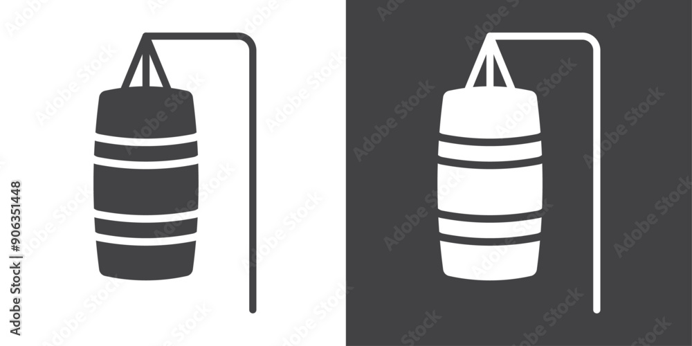 Punching bag icon Thin line illustration set Punching bag icon Thin line illustration set
