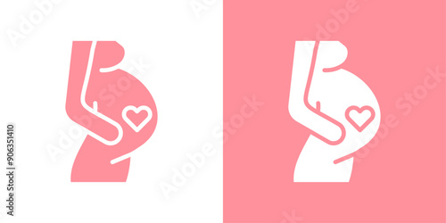 Pregnancy icon Thin line illustration set