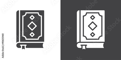 Quran book icon Thin line illustration set