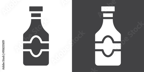 Sauce bottles icon Thin line illustration set