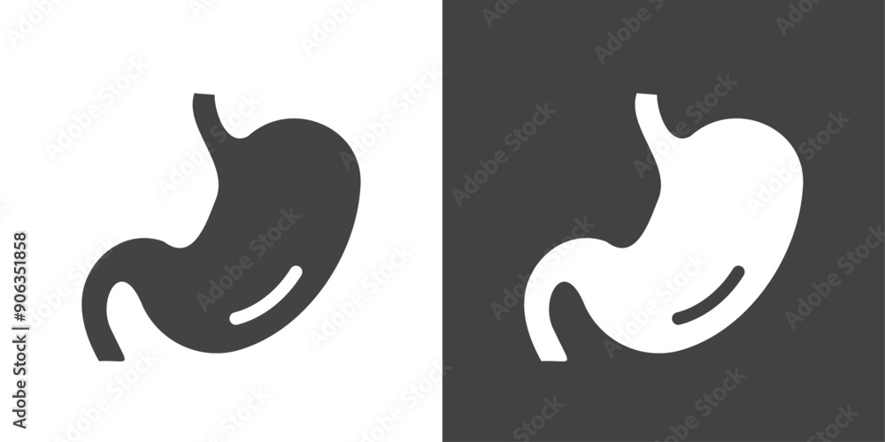 Fototapeta premium Stomach icon Thin line illustration set