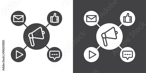 Social campaign icon Thin line illustration set