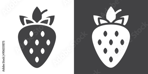 Strawberry icon Thin line illustration set