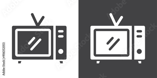 TV icon Thin line illustration set